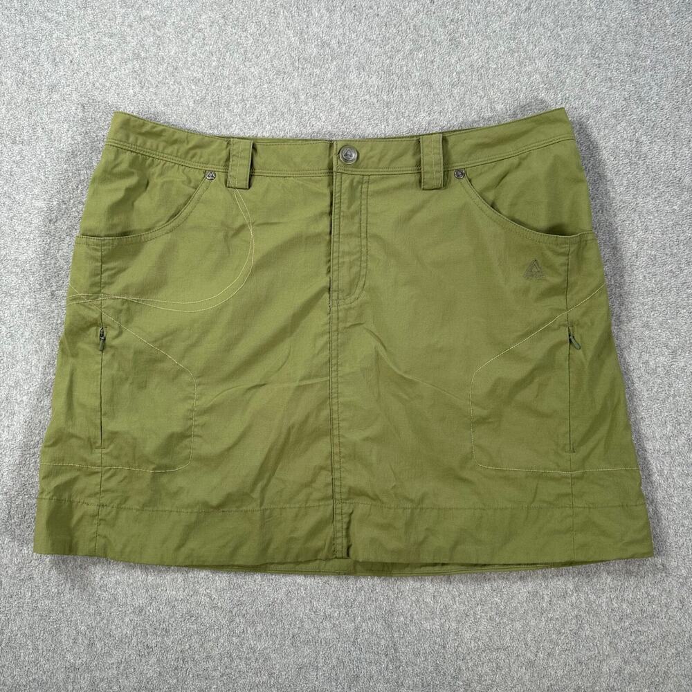 Ascend Outdoor Skort Women's 14 Green Zipper Pocket Mesh Lined Active
